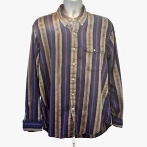 Lochlana by Hathaway Men’s Casual Long Sleeve Striped Shirt XL